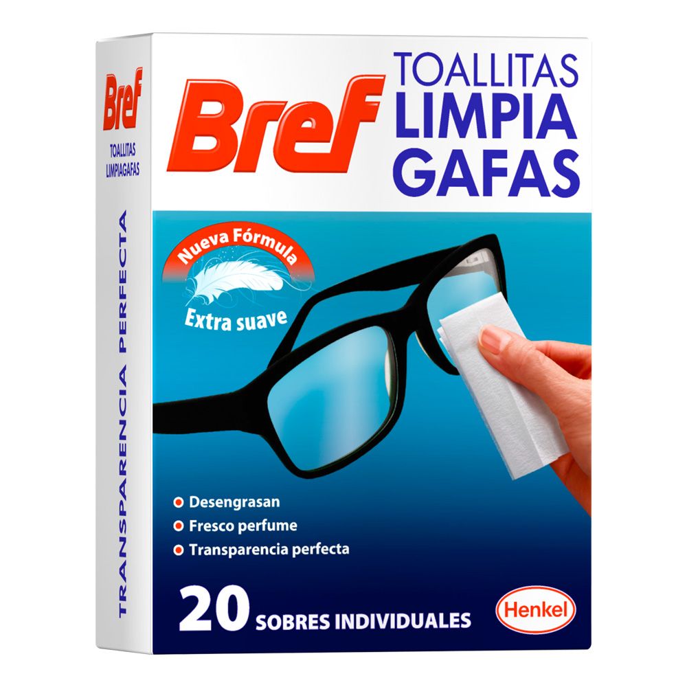 Toalhitas bref limpa óculos 20 unid. (saquetas individuais)