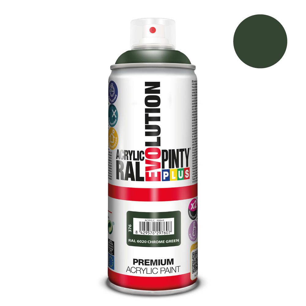 Spray de tinta acrílica evolução 520 cc ral 6020 verde cromo 300 g