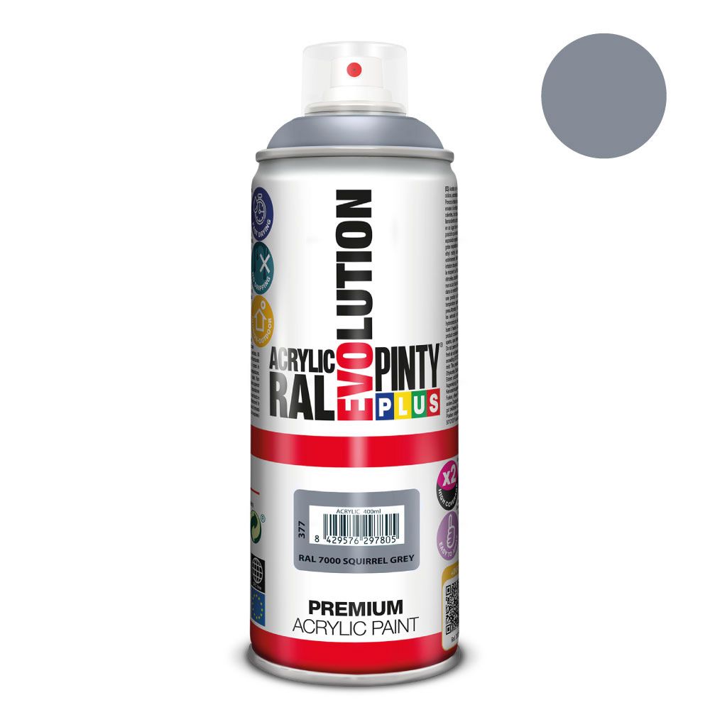 Spray de tinta acrílica evolução 520 cc ral 7000 cinza esquilo 300 g