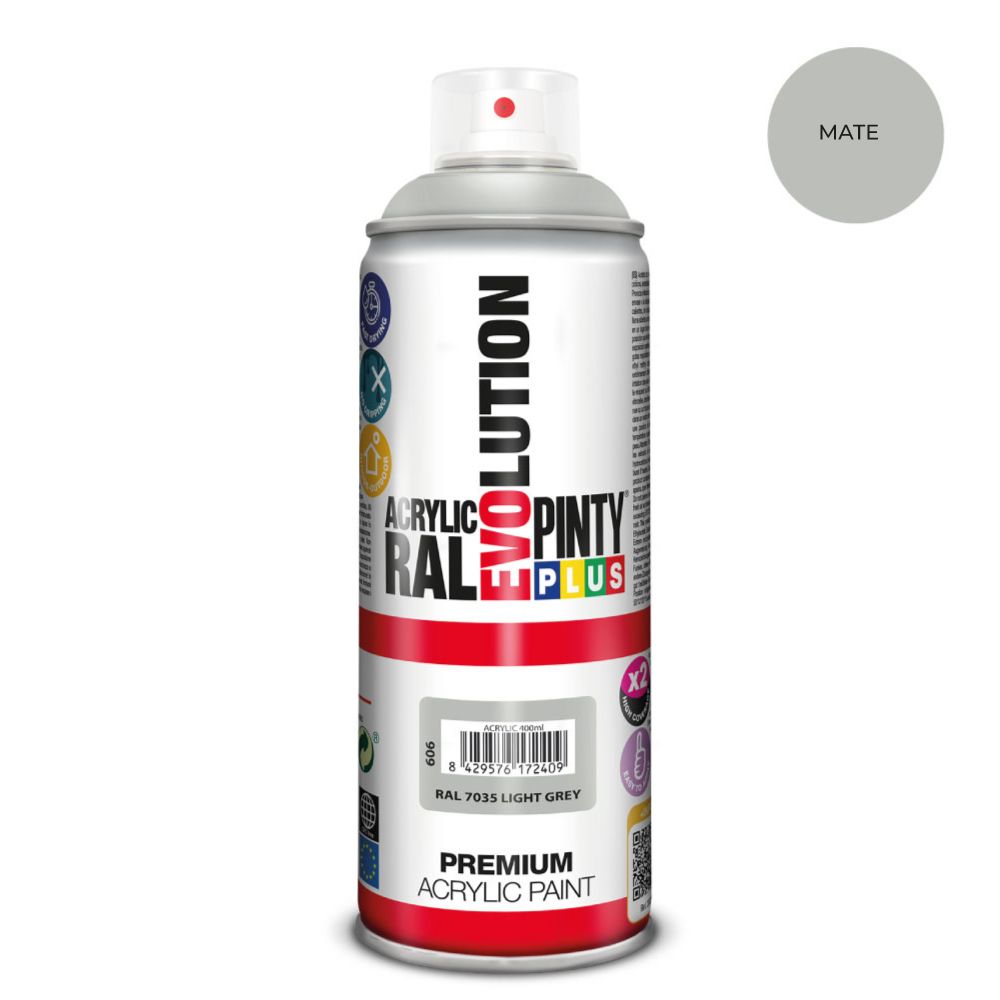 Spray de tinta acrílica evolução 520 cc ral 7035 cinza claro fosco 300 g