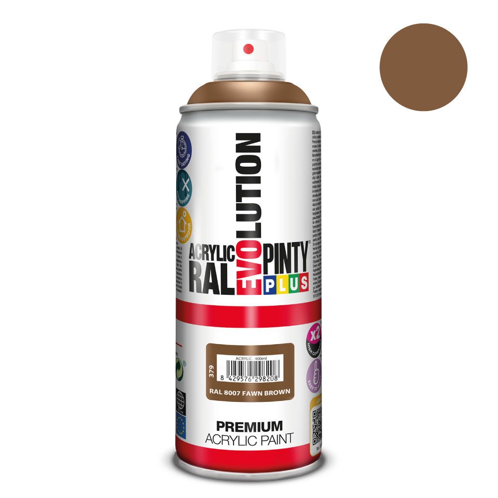 Tinta acrílica spray Evolution 520 cc ral 8007 marrom fulvo 300 g