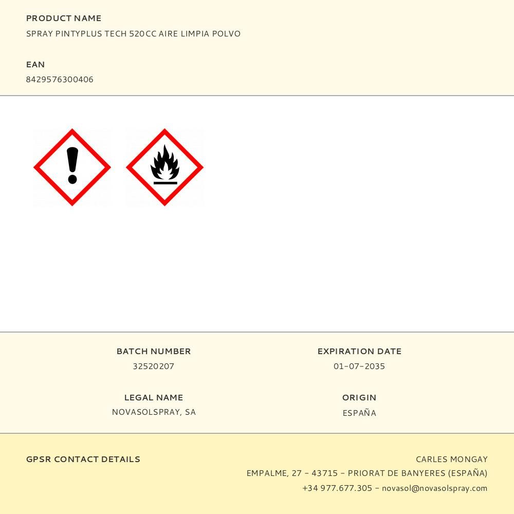 Air Clean Dust Tech Spray 520 cc - Image 2