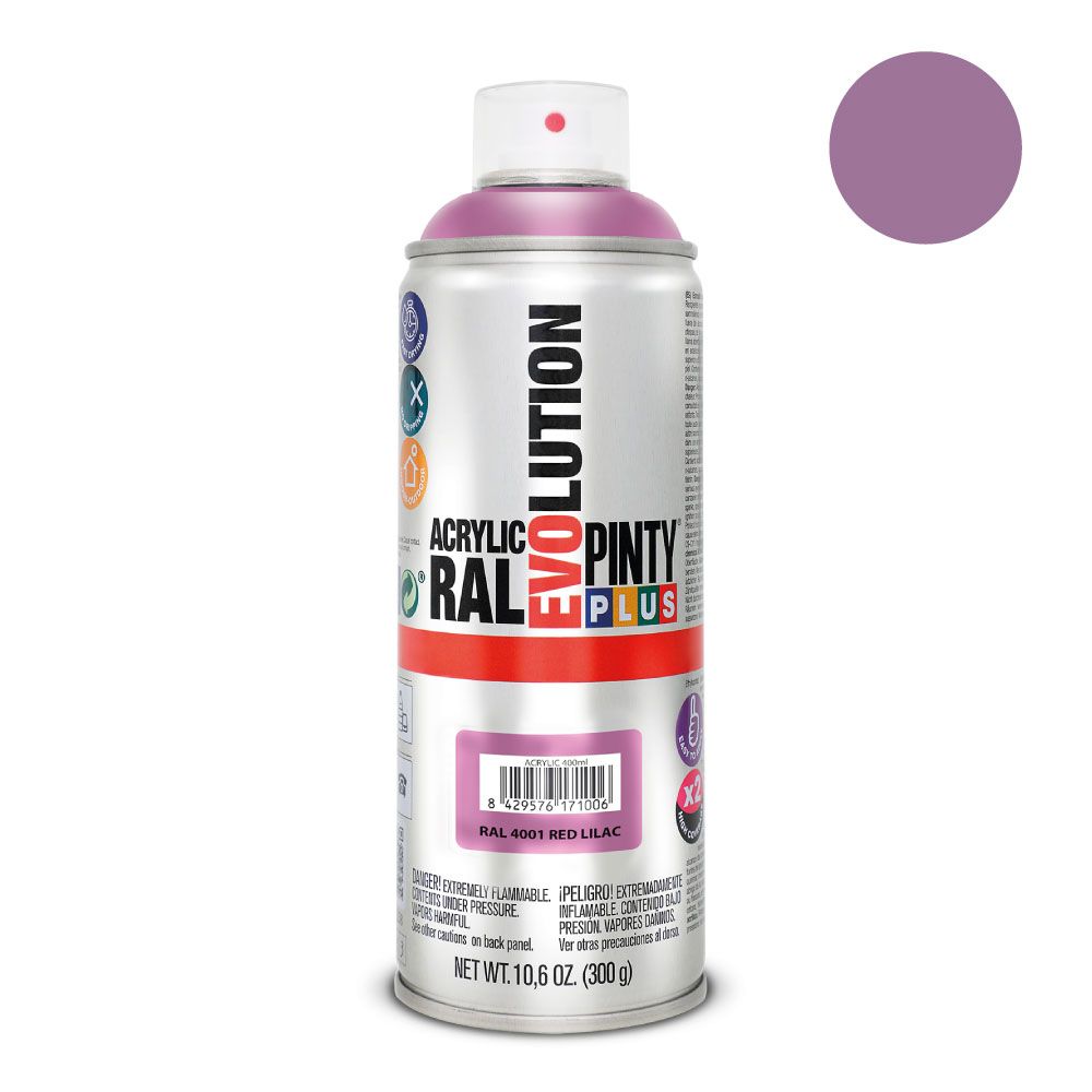 Evolution Tinta Acrílica Spray 520 cc Ral 4001 Vermelho Lilás 300 g