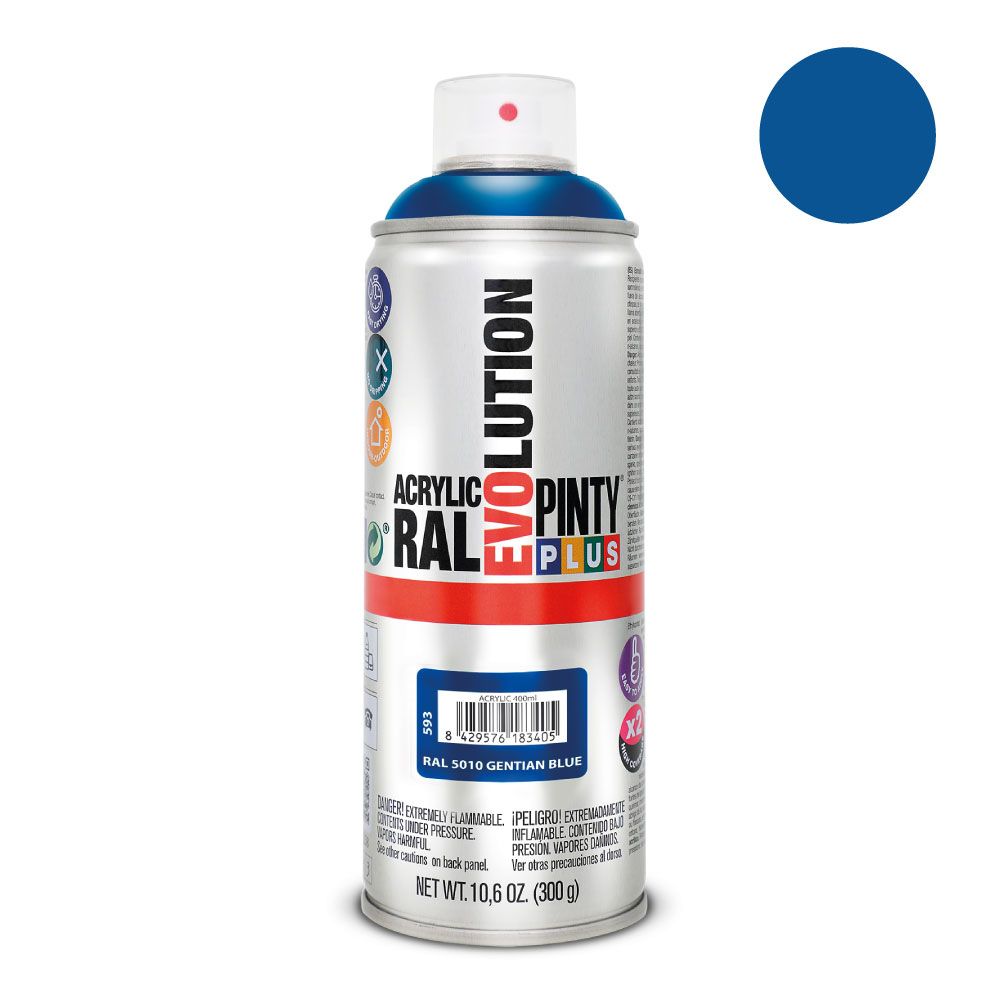 Tinta acrílica spray evolution 520 CC RAL 5010 azul gentiano 300 g