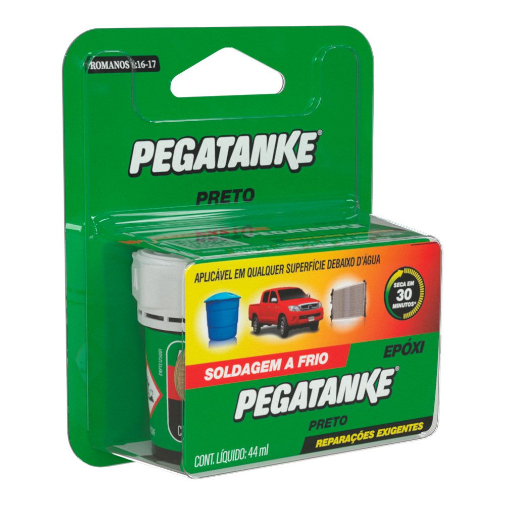 Adesivo epóxi bicomponente preto, português, 44 ml