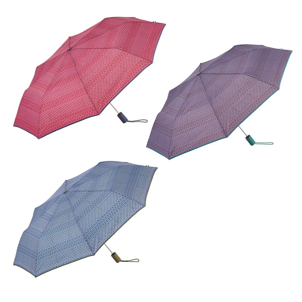 Guarda-chuva automático estampado étnico com UVP 50+, cores sortidas