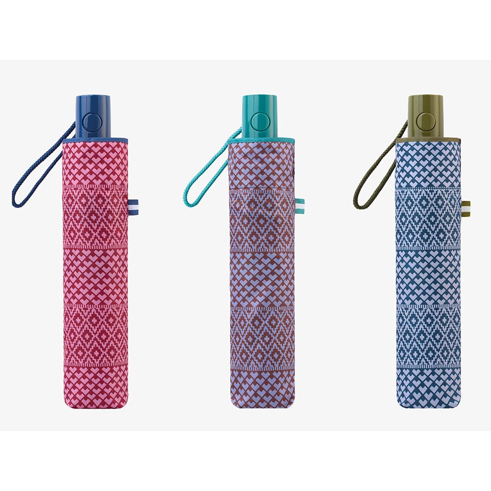 Guarda-chuva automático estampado étnico com UVP 50+, cores sortidas - Image 2