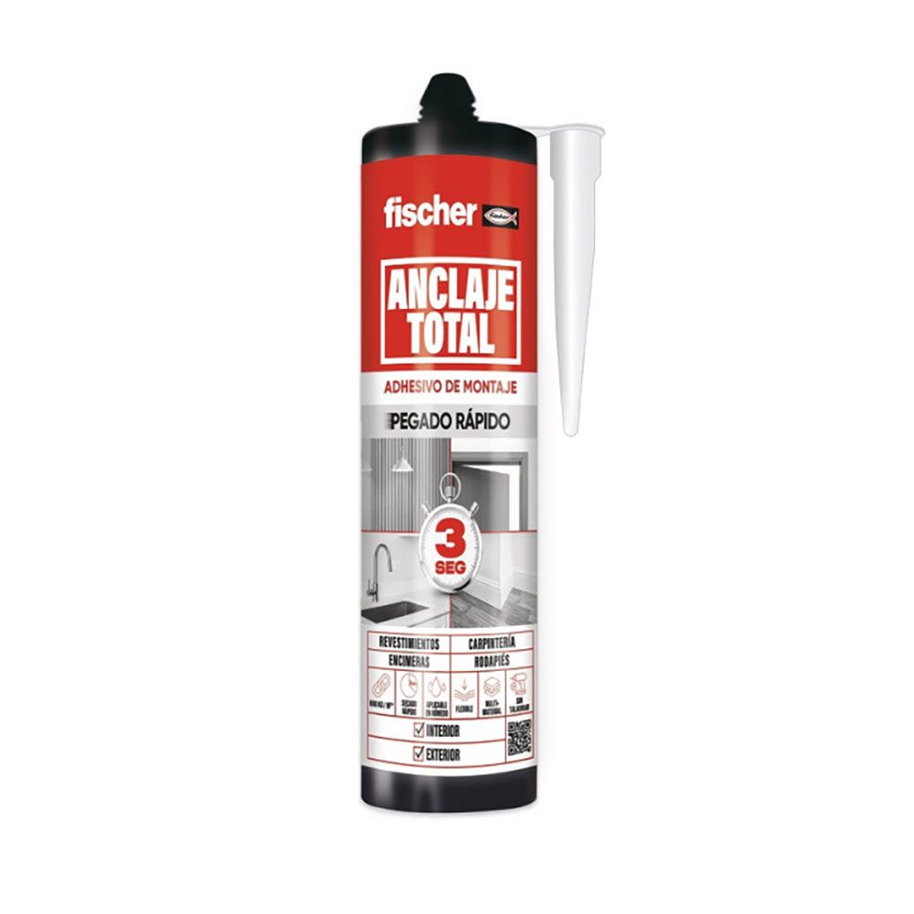 Adesivo de montagem de fixação total, aderência rápida 3 segundos, branco, 290 ml