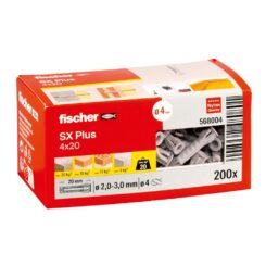 Bucha SX plus Ø4 x 20 mm, caixa 200 unid