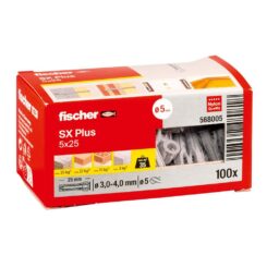Bucha SX plus Ø5 x 25 mm, caixa 100 unid