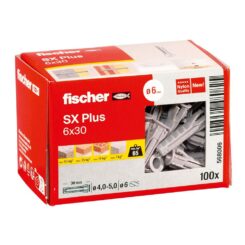 Bucha SX plus Ø6 x 30 mm, caixa 100 UDS