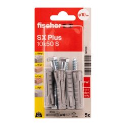 FISCHER Plugues Sx plus sk nv ø10 x 50 mm + parafusos ø7 x 65 mm, blister 5 unidades