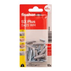 FISCHER Blister taco+alcayata fischer sx plus 5x25mm ak 10 unidades.567843