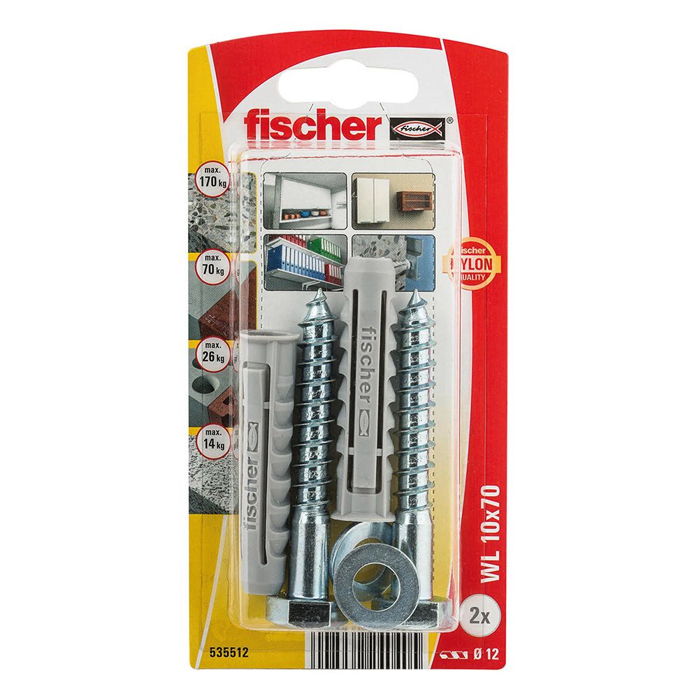 BUCHA WL 10 x 80 mm + PARAFUSO Ø10 x 80 mm, BLISTER 4 unid - Image 2