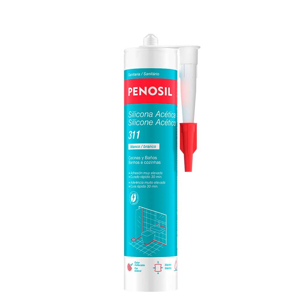 Silicone acético para cozinhas e banheiros 311 branco 280 ml
