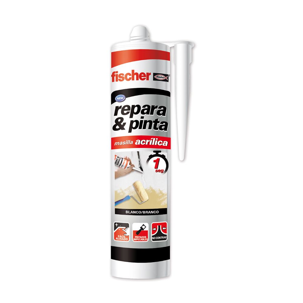 FISCHER Massa acrílica repara e pinta fissuras exteriores protegidas 310 ml