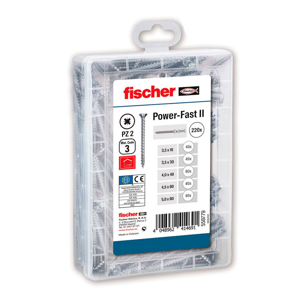 Pacote de 220 parafusadores variados fpfii misterbox 558779 fischer