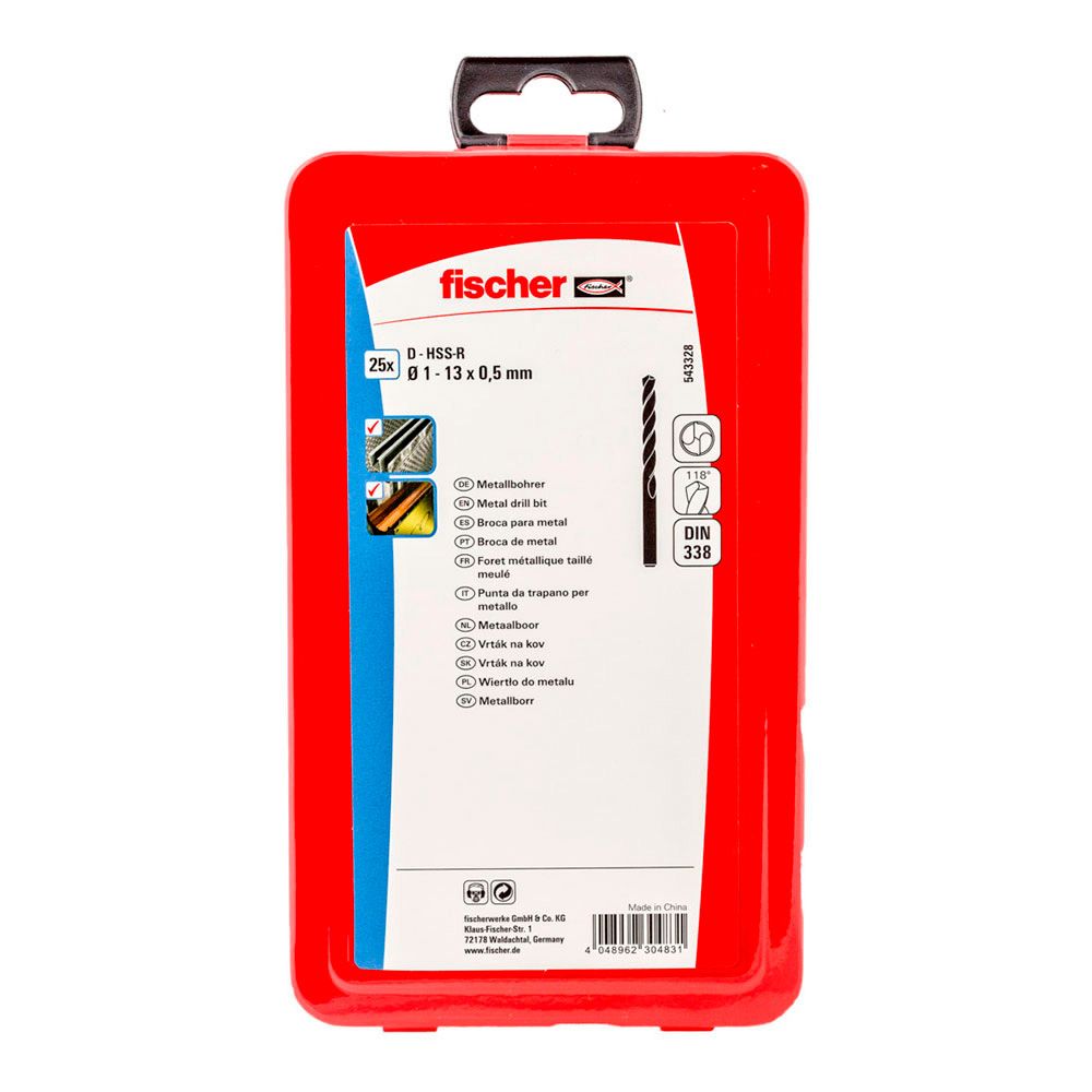 Broca para metal hss-r DIN 338, conjunto de 25 peças Ø1,00 - 13,00 mm