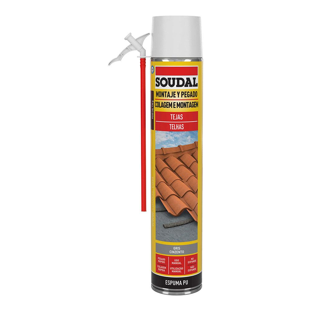 SOUDAL Espuma para azulejo, cânula, cinza, 750 ml
