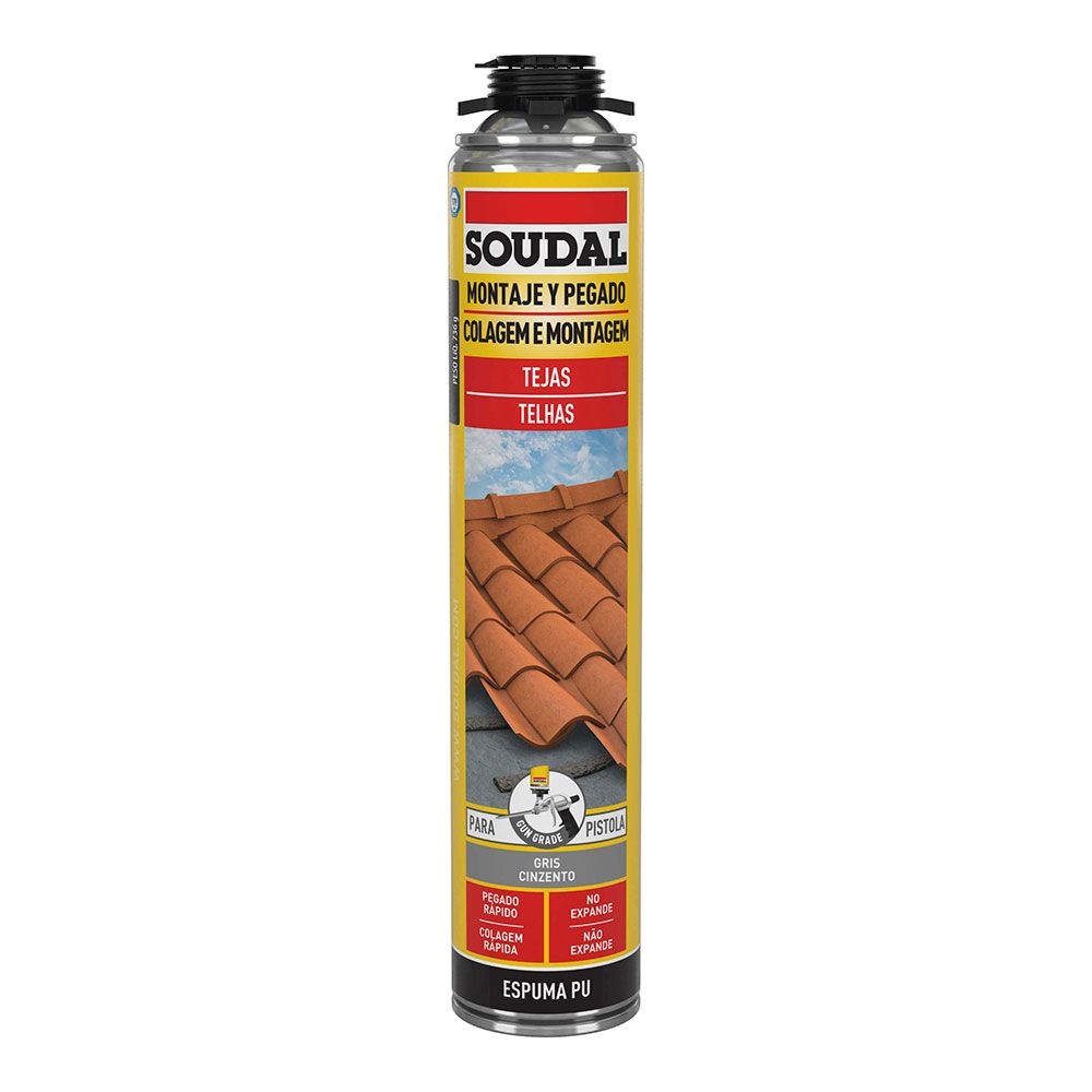 SOUDAL Espuma para azulejos, pistola, cinza, 750 ml