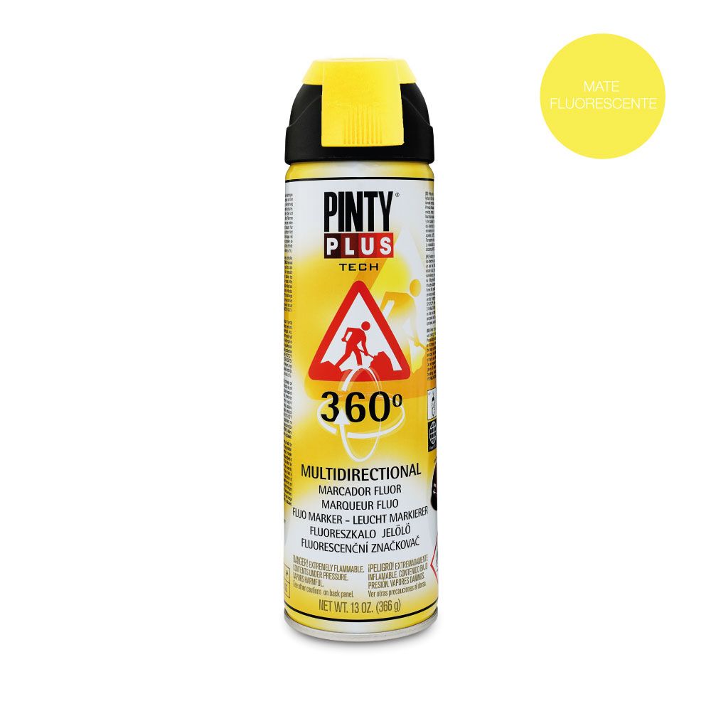 Tinta spray tech 650 CC marcador 360° amarelo T146