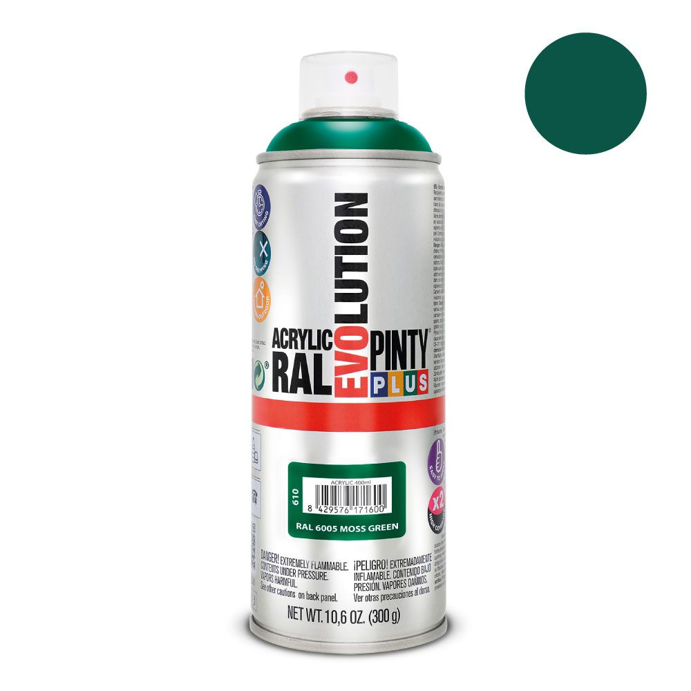 Pintura acrílica spray Evolution 520 cc ral 6005 verde musgo 300 g