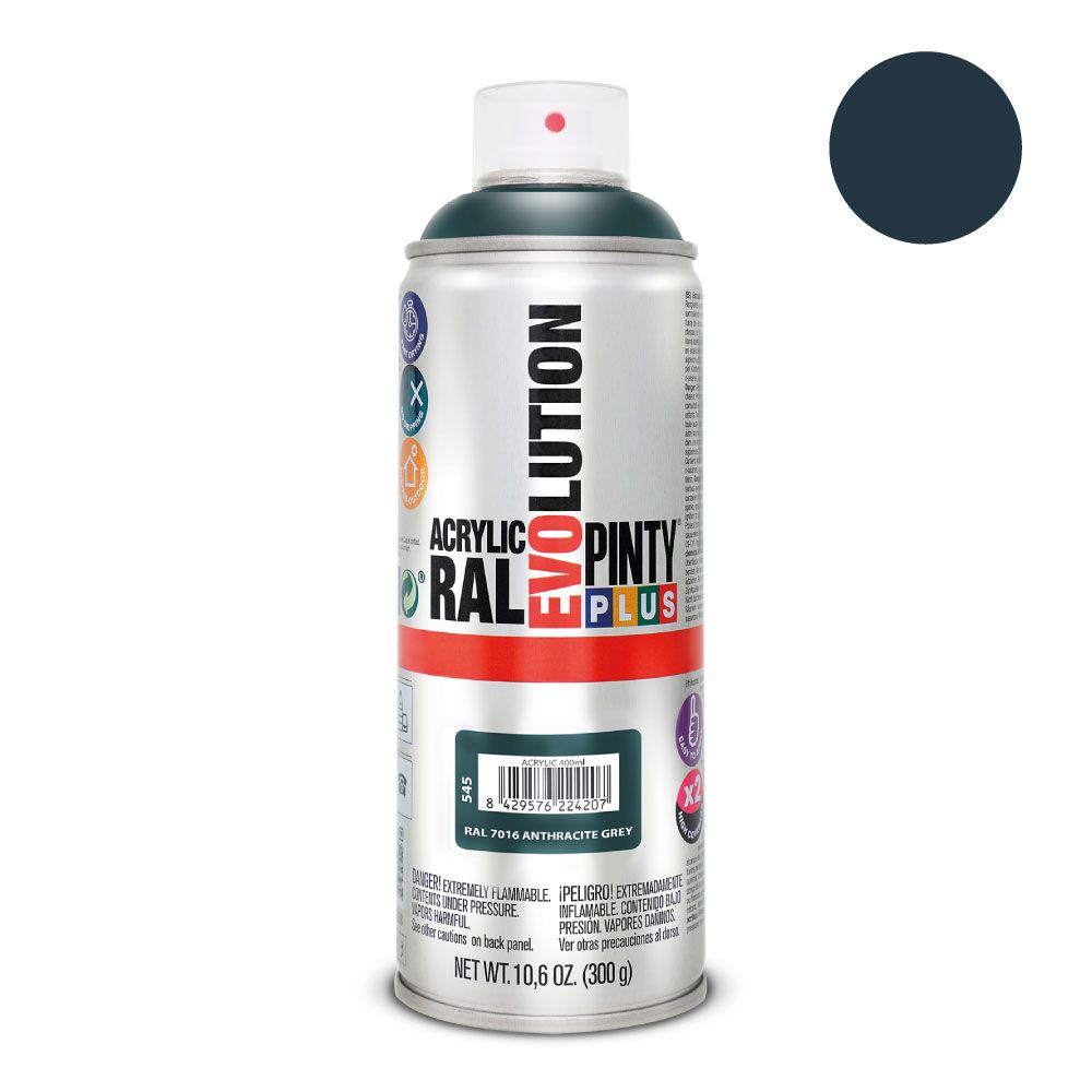 Tinta acrílica spray Evolution 520 cc ral 7016 cinza antracite 300 g