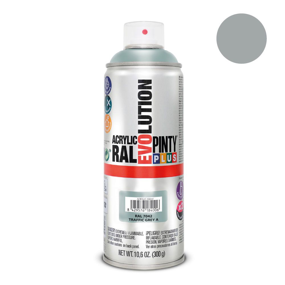 Tinta acrílica spray evolution 520 CC RAL 7042 cinza tráfego 300 g