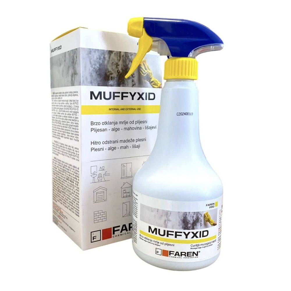 Muffyxid BOX 500ml elimina mofo, desinfetante com cloro ativo