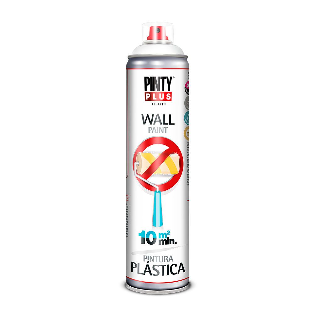 Tinta plástica em spray para interiores ral 9016 branco fosco 600 ml