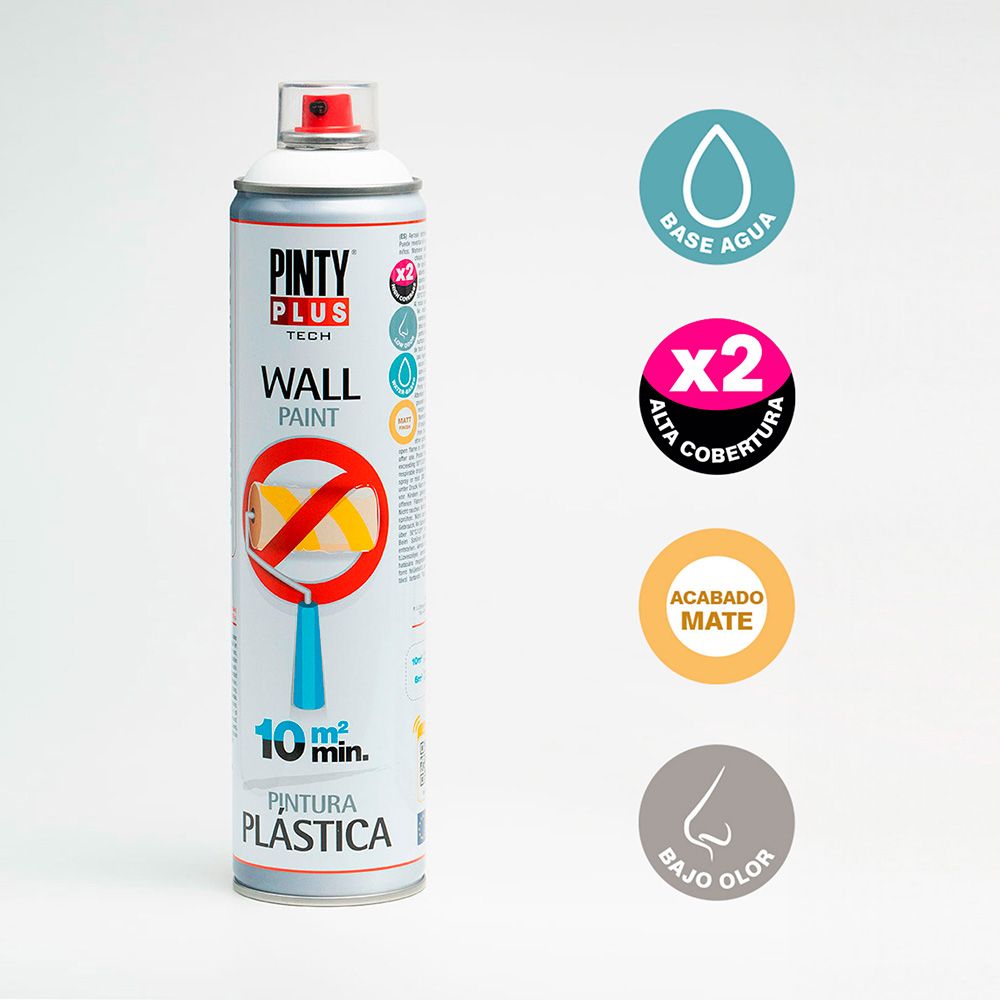 Tinta plástica em spray para interiores ral 9016 branco fosco 600 ml - Image 2