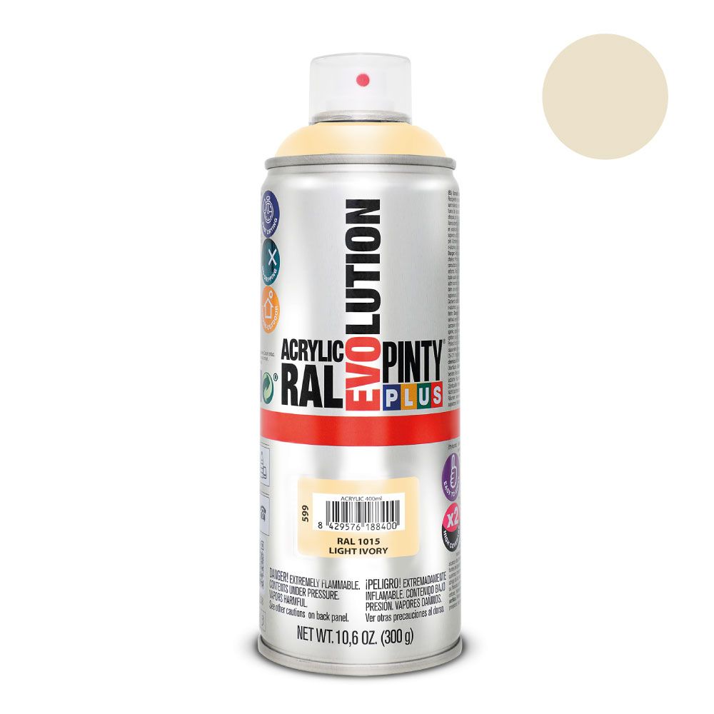 Tinta acrílica spray evolution 520 CC RAL 1015 marfim claro 300 g