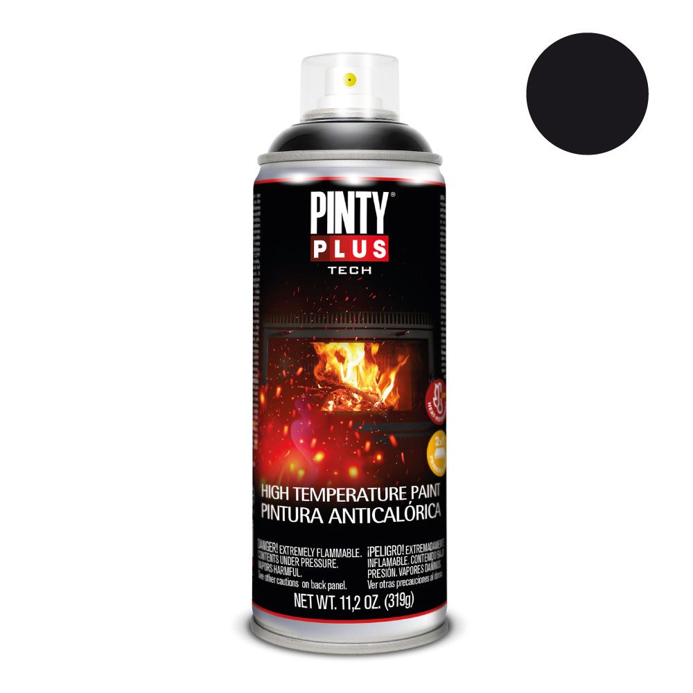 Tinta spray resistente ao calor tech 520 CC A104 preta