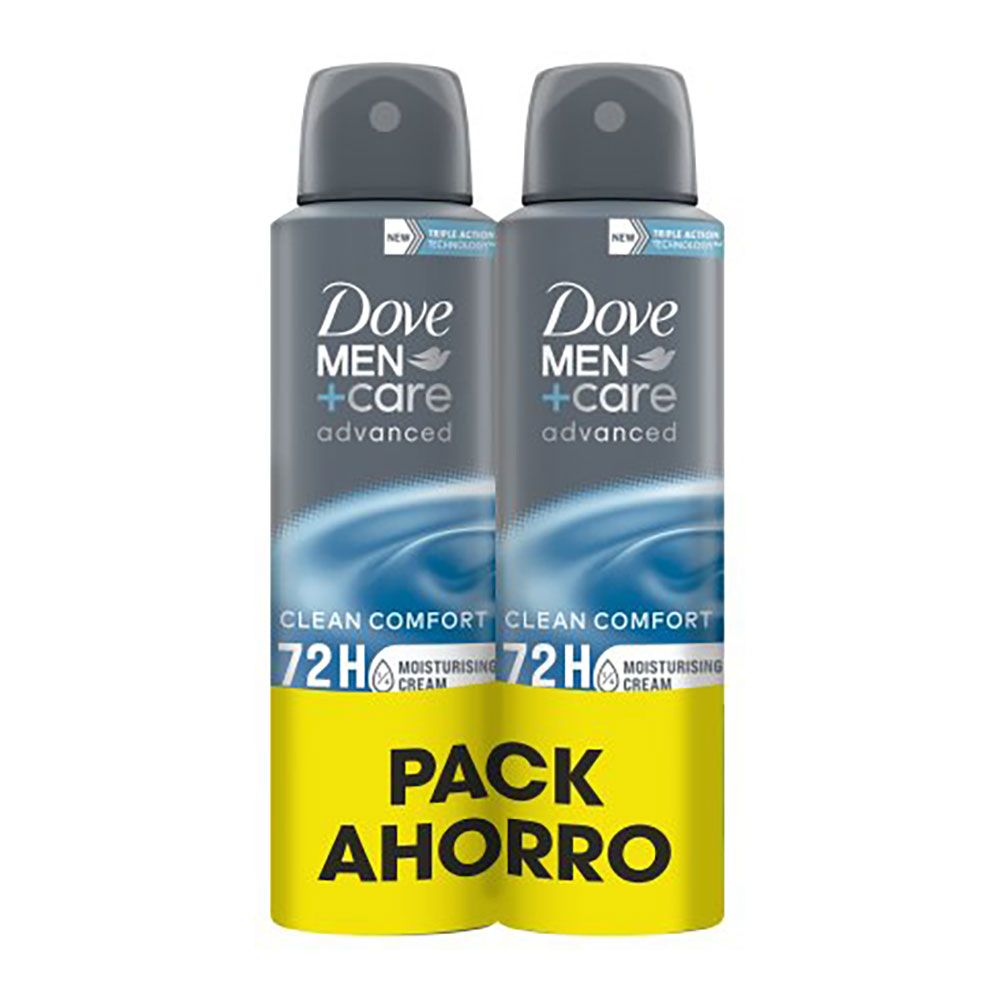 Desodorizante em spray MEN clean confort 150 ml, pack 2 UDS
