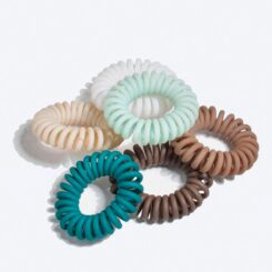 Elástico de cabelo em espiral grosso, cores sortidas, 6 un