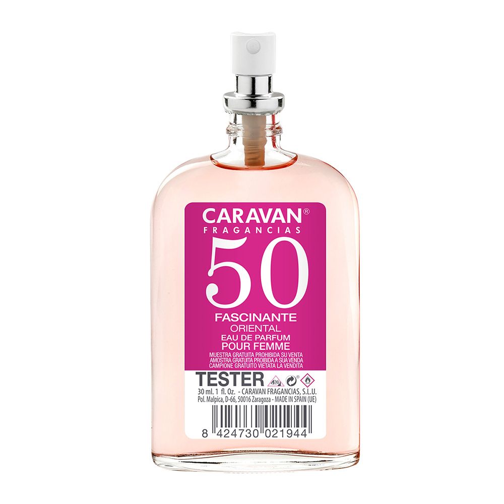 Tester 30ml caravan EDP SRA nº 50 mulher grátis pela compra de 4 unid. da fragância correspondente ao tester