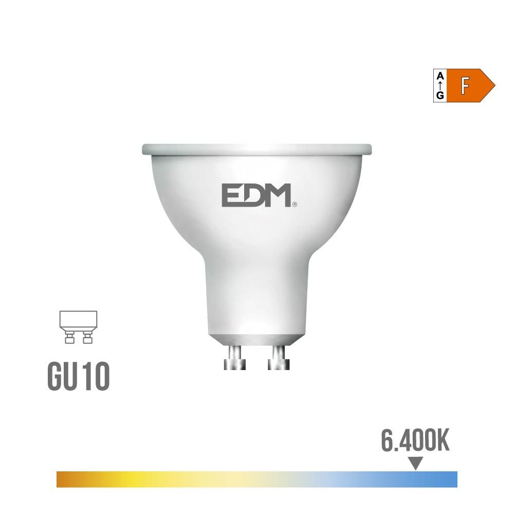 Lâmpada dicroica LED gu10 10 w 932 lm 6400 k luz fria 120° ø5 x 6,4 cm
