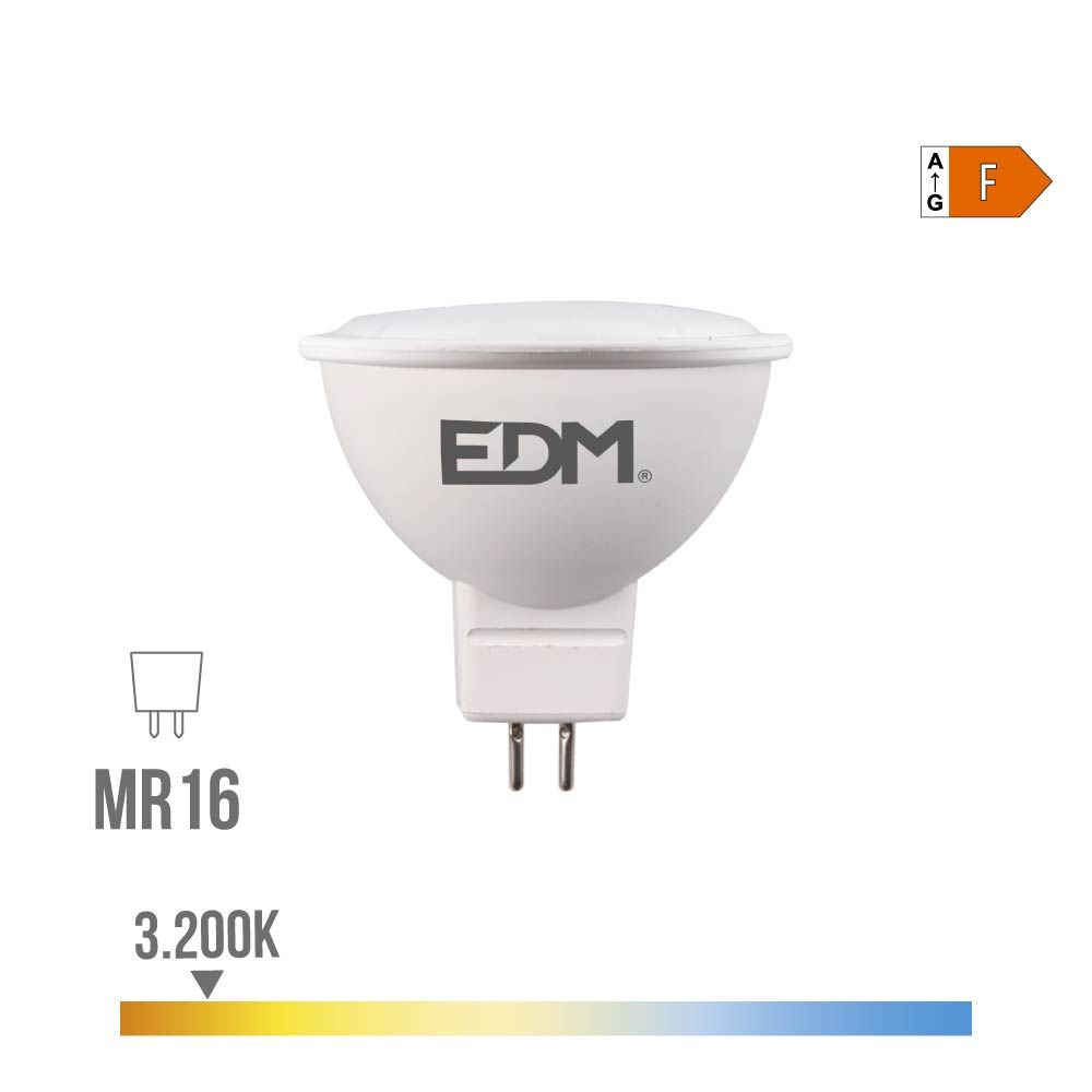 Lâmpada LED dicroica MR16 8 W 780 LM 3200 K LUZ quente 120° Ø5 x 5 cm