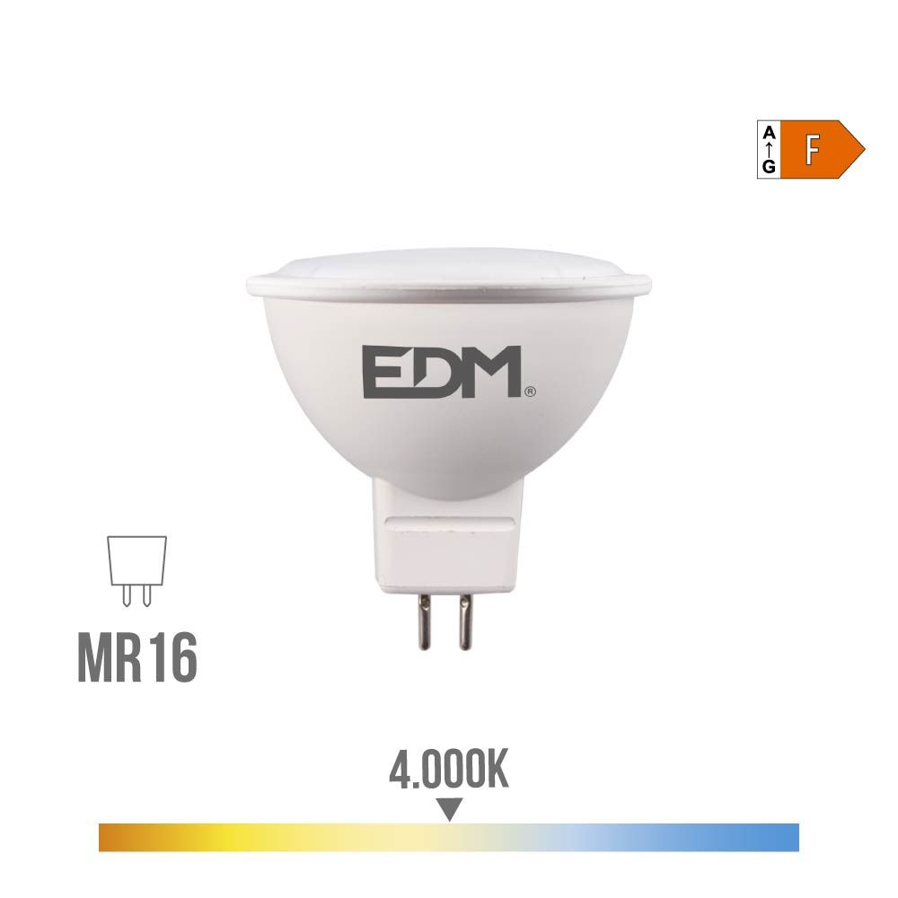 Lâmpada LED dicroica MR16 8 W 780 LM 4000 K LUZ DIA 120° Ø5 x 5 cm
