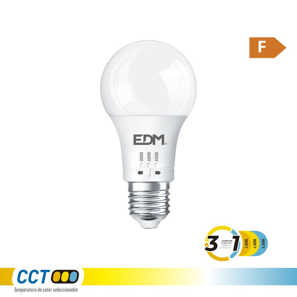 Lâmpada LED padrão A60 E27, 10 W, 932 LM, 3 CCT, Ø60 x 116 mm