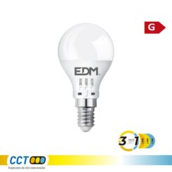 Lâmpada esférica LED P45 E14, 6 W, 500 LM, 3CCT, Ø45 x 87 mm