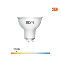 Lâmpada dicroica LED GU10 7W 600lm 3200K LUZ quente 120° Ø5x5,5cm EDM