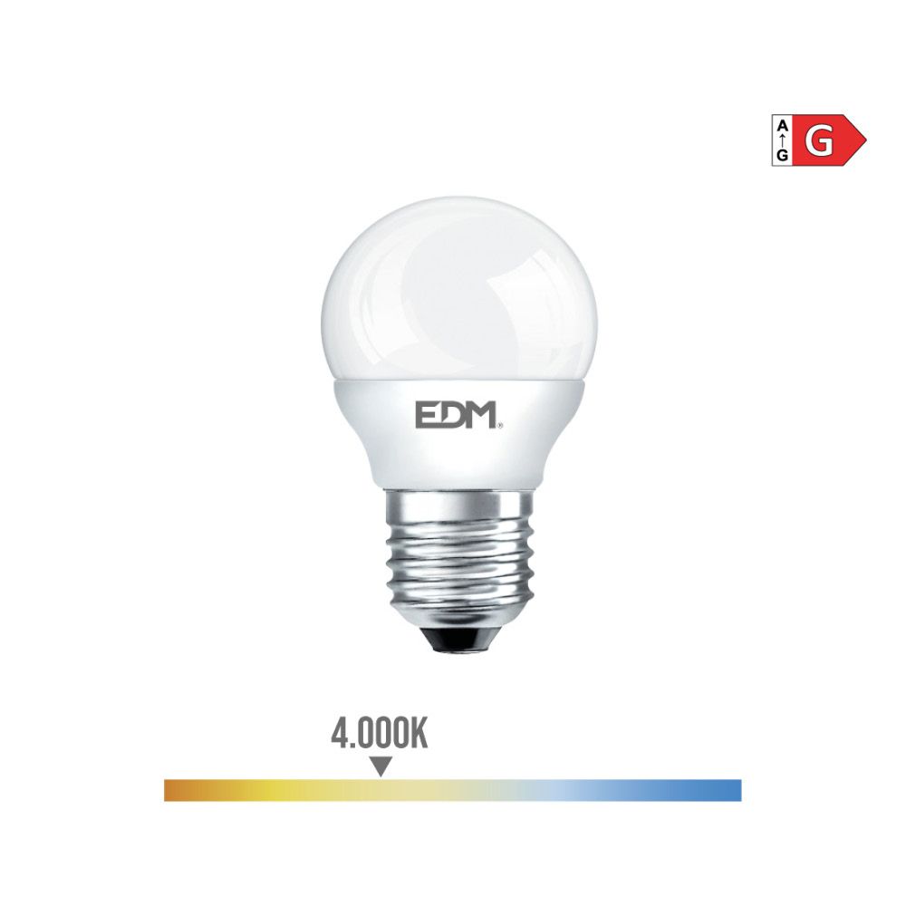 Lâmpada esférica LED e27 5 w 400 lm 4000 k luz do dia ø4,5 x 8 cm