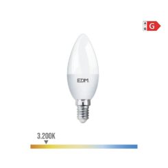 Lâmpada vela LED E14 5W 400lm 3200K LUZ quente Ø3,5x10cm EDM