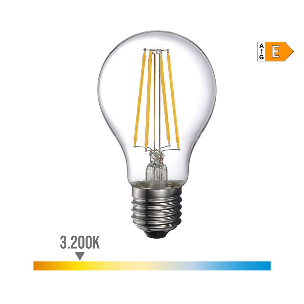 Lâmpada standard com filamento de LED E27 6W 800lm 3200K LUZ quente Ø6x10,6cm EDM