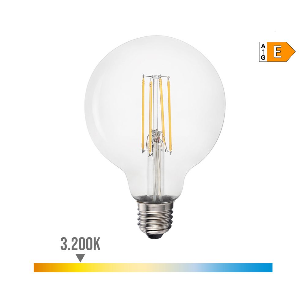 Lâmpada de balão com filamento LED E27 6W 800lm 3200K LUZ quente Ø9,5x14cm EDM