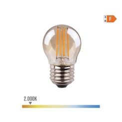 Lâmpada esférica com filamento LED vidro vintage E27 4,5W 400lm 2000K LUZ quente Ø4,5x7,8cm EDM