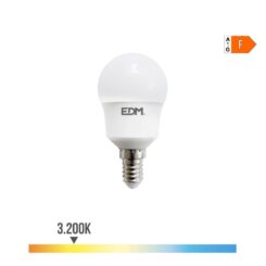 Lâmpada esférica LED e14 8,5 w 880 lm 3000 k luz quente ø4,5 x 8,8 cm