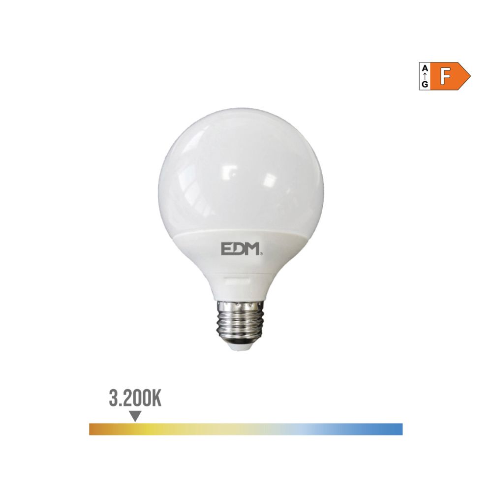 Lâmpada globo LED e27 10 w 932 lm 3200 k luz quente ø9,5 x 14,1 cm