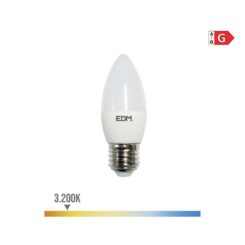 EDM Lâmpada vela LED e27 5 w 400 lm 3200 k luz quente ø3,5 x 10 cm